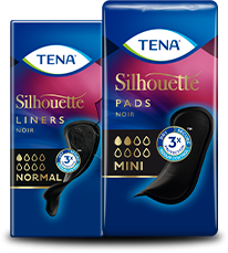 Imagens dos pensos diários e pensos TENA Silhouette Noir